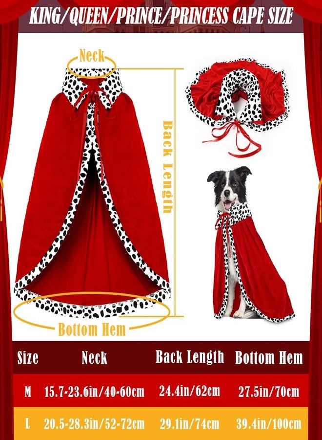Vellibring Halloween Dog King Cloak Costume,Cute Funny Halloween Dog King Cape with Crown Adjustable Pet King Cloak for Large Dogs Cats Cosplay Party Supplies Accessories (L) - Image 3